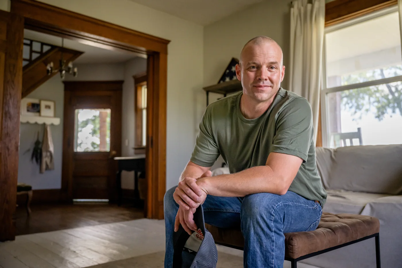 Military family member reflecting on the divorce process at home